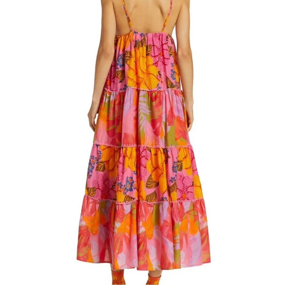 FARM Rio Pink & Orange Tropical Tiered Maxi Dress - Picture 3 of 12